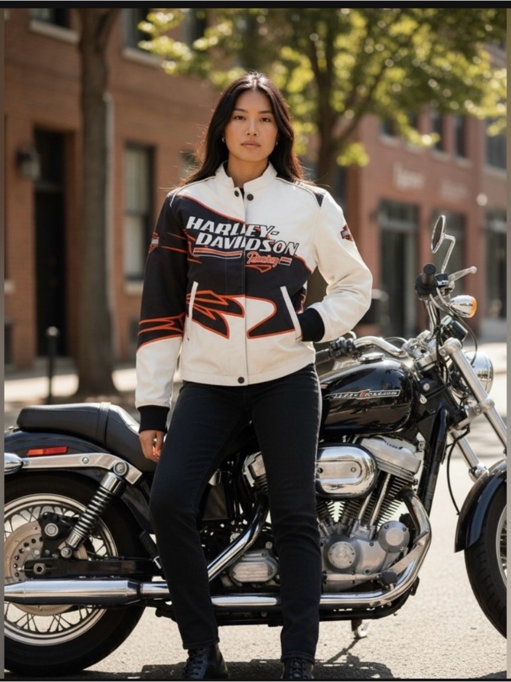 vintage Harley-Davidson Screamin' Eagle Women’s Racing Jacket-Medium